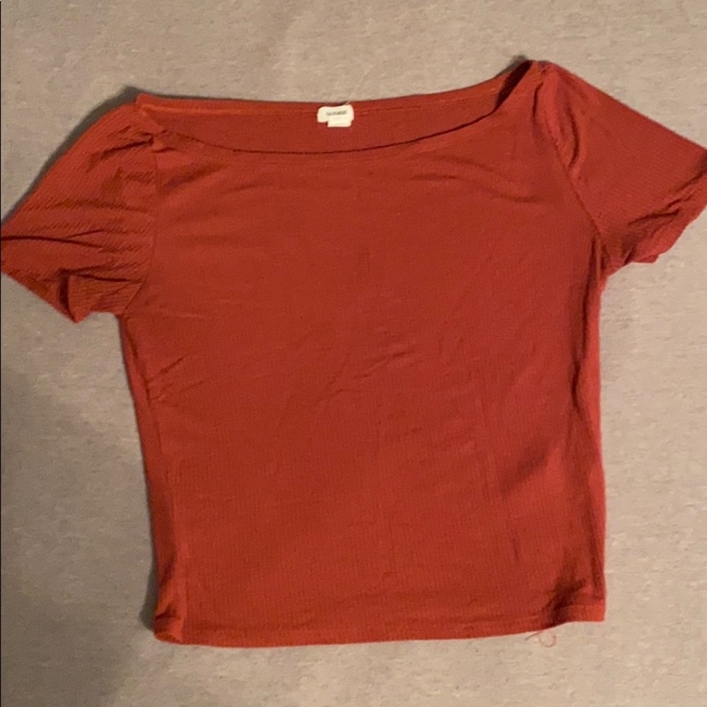orange crop top